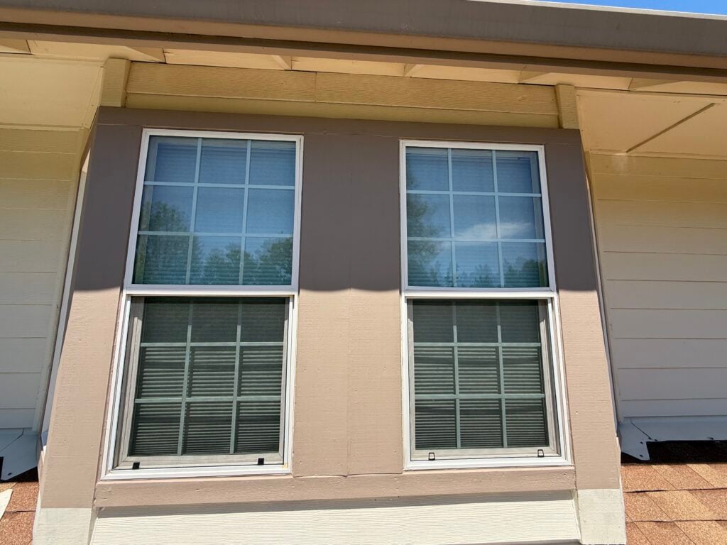 Second Story Bay Window Caulking and Painting in Palo Cedro — second story bay window caulking and painting