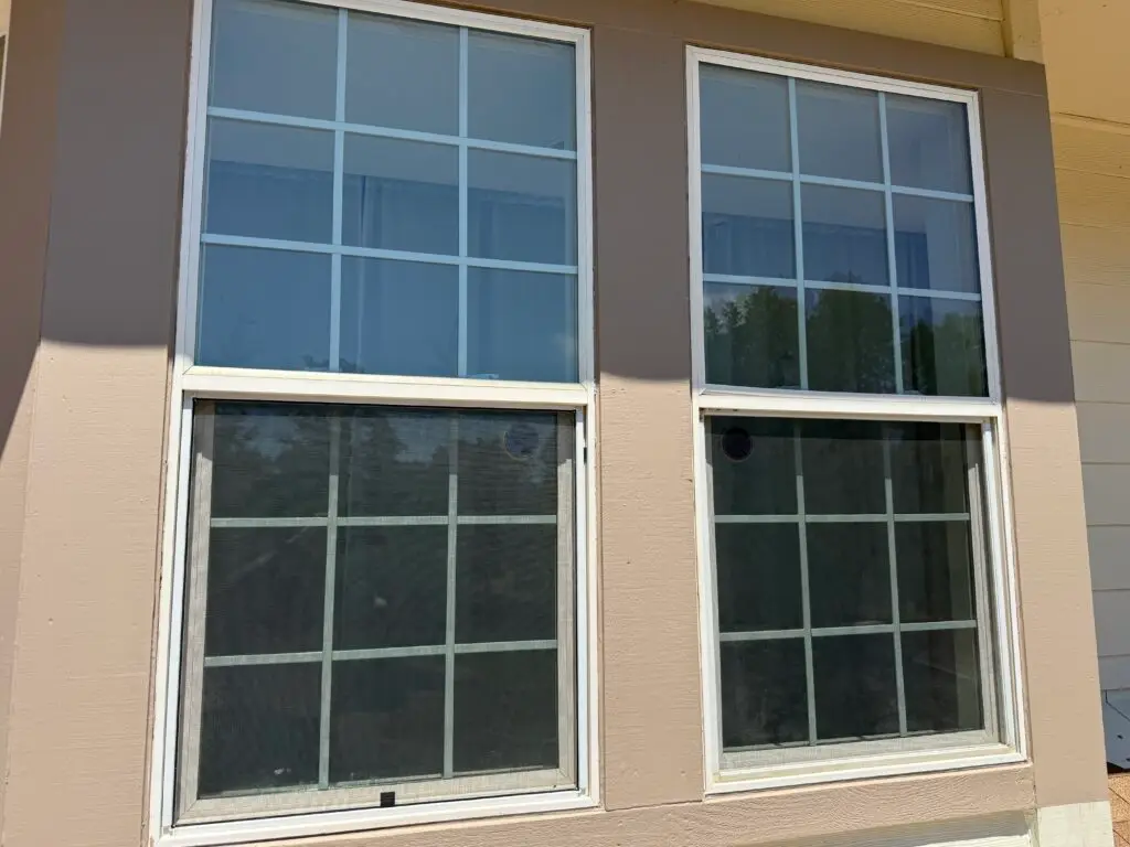 Second Story Bay Window Caulking and Painting in Palo Cedro — second story window maintenance